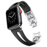 Beverly Genuine Leather Steel Apple Watch Band black / 38mm | 40mm The Ambiguous Otter