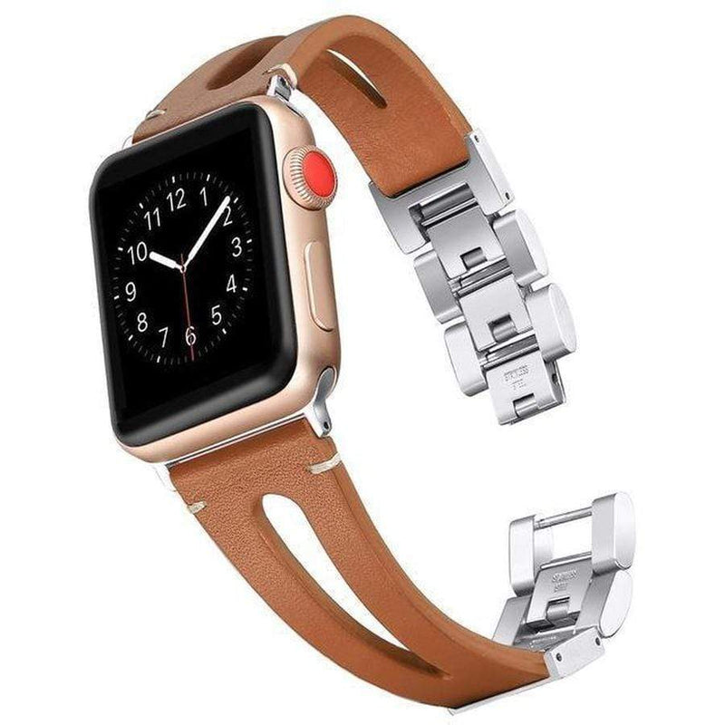 Beverly Genuine Leather Steel Apple Watch Band brown / 38mm | 40mm The Ambiguous Otter