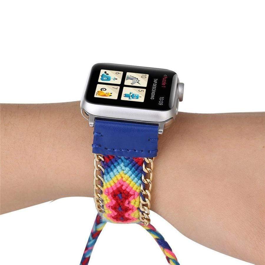 Boho Chic Apple Watch Band Vegan Leather, Iwatch Wristband, Braided Strap  for Iwatch 38-49mm, Hippie Wrap Bracelet for Iwatch 8-1 Gift - Etsy