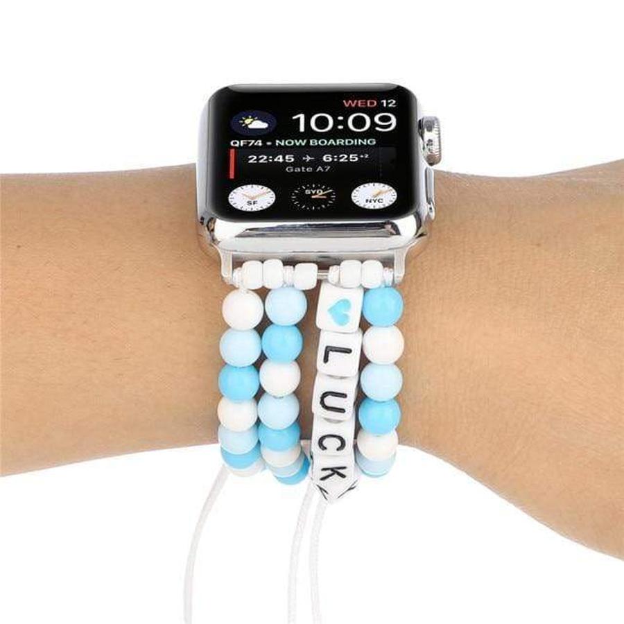 Braided Lucky Beads Apple Watch Band Aqua / 44mm The Ambiguous Otter