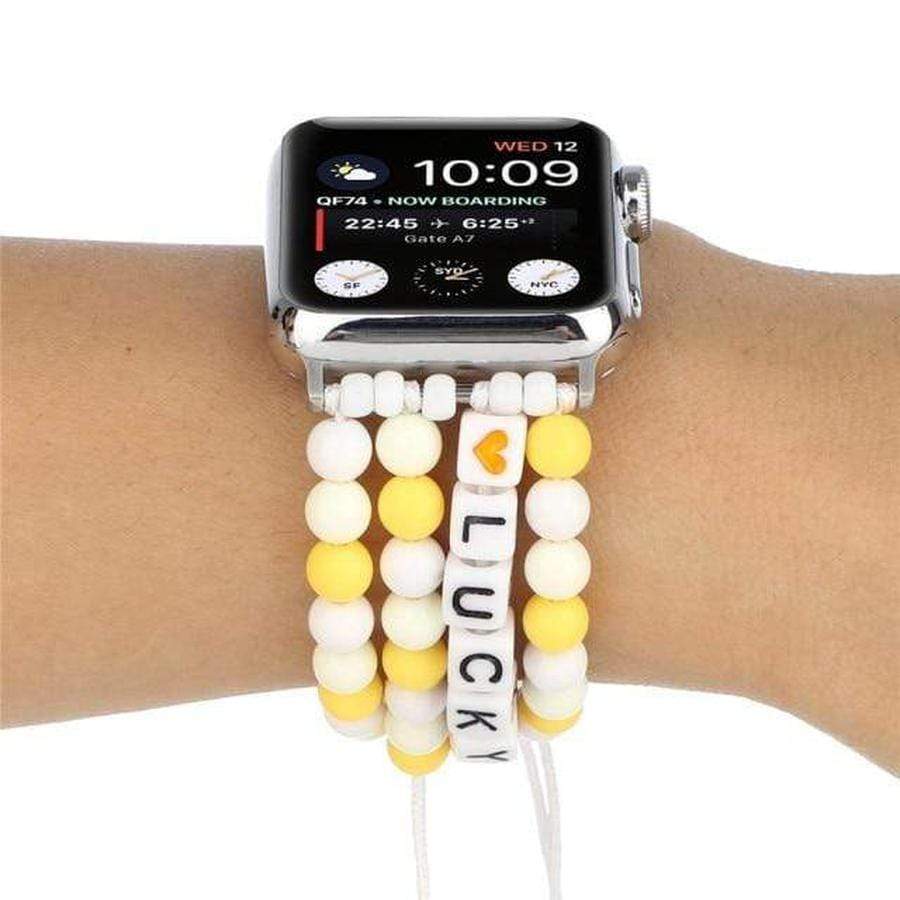 Braided Lucky Beads Apple Watch Band Yellow / 38mm The Ambiguous Otter
