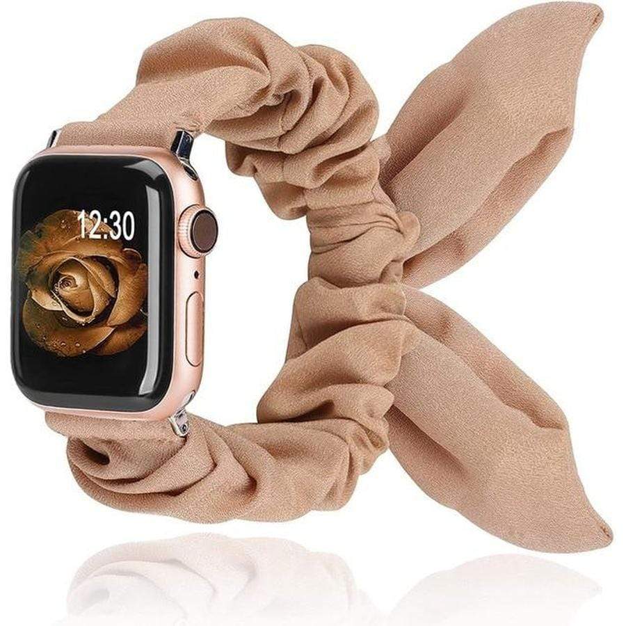 Bunny Ear Apple Watch Scrunchie Band Coffee Cream / 38mm | 40mm Large The Ambiguous Otter