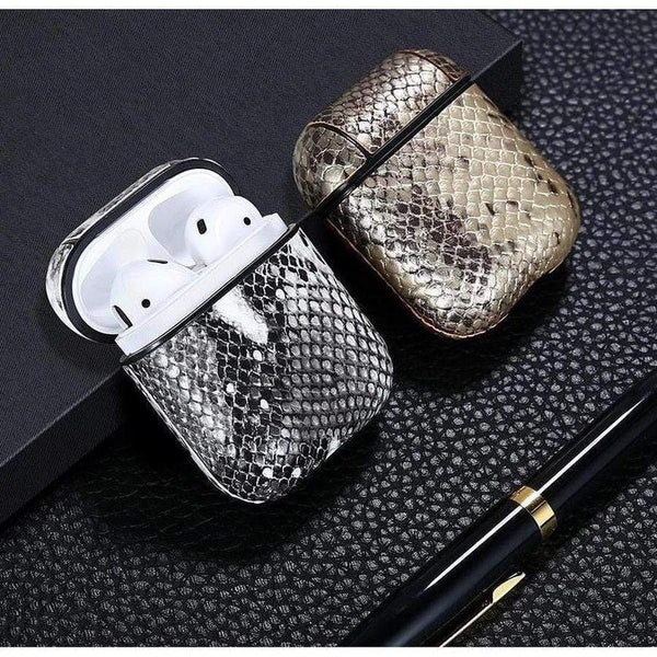Classy Snake Skin Leather AirPods Case The Ambiguous Otter