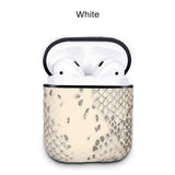 Classy Snake Skin Leather AirPods Case White The Ambiguous Otter