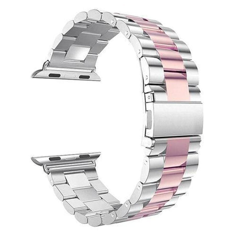 Classy Stainless Steel Apple Watch Band silver | pink / 42mm | 44mm The Ambiguous Otter