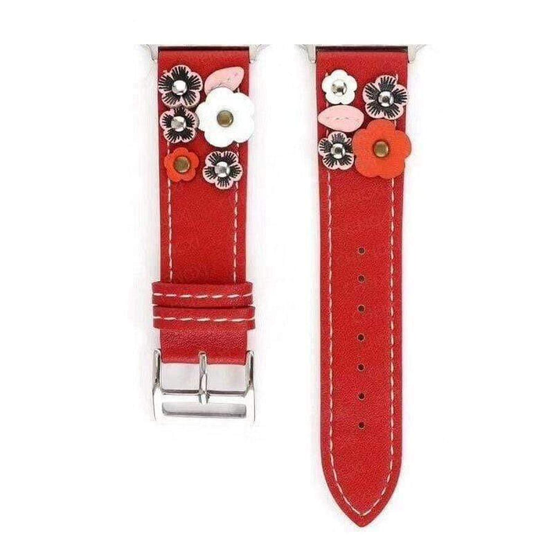 Country Garden Apple Watch Leather Band Red / 40mm The Ambiguous Otter