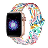 Double Side Print Apple Watch Silicone Band Colorful Leaves / 38mm 40mm SM The Ambiguous Otter