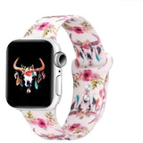 Double Side Print Apple Watch Silicone Band Flower Horn / 42mm 44mm SM The Ambiguous Otter