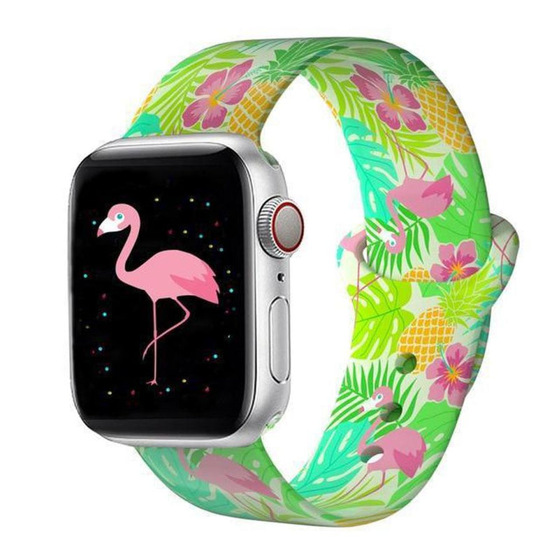 Double Side Print Apple Watch Silicone Band Pineapple Flamingo / 38mm 40mm SM The Ambiguous Otter