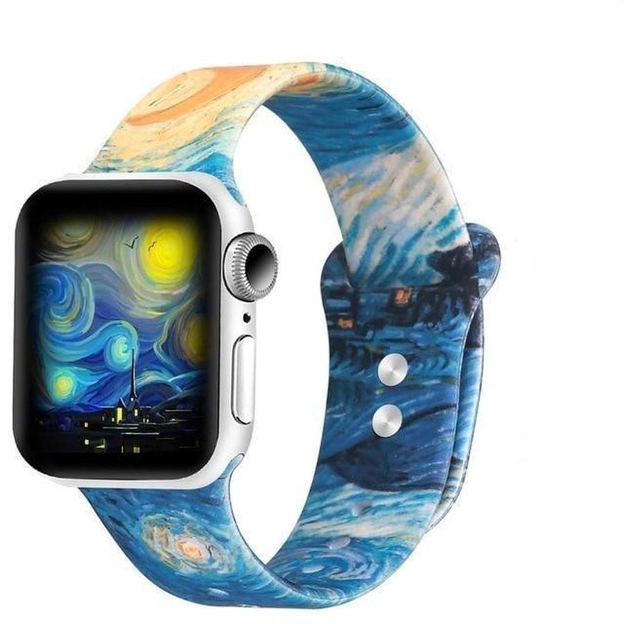 Double Side Print Apple Watch Silicone Band Starry Sky / 42mm 44mm SM The Ambiguous Otter