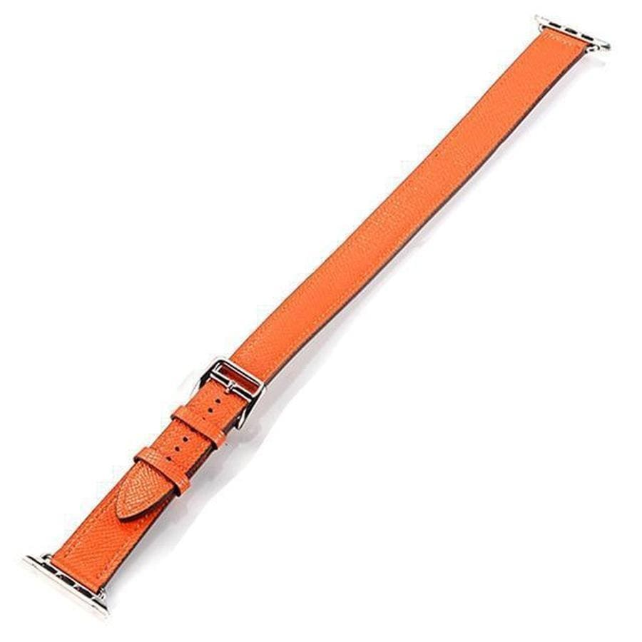 Double Tour Genuine Leather Apple Watch Band orange / 42mm | 44mm The Ambiguous Otter