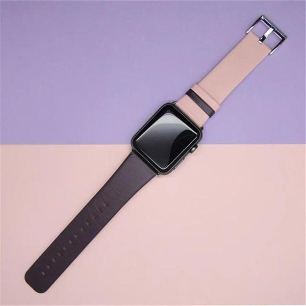 Duo Color Genuine Leather Apple Watch Band | New Dark Purple Pink / 38mm | 40mm The Ambiguous Otter