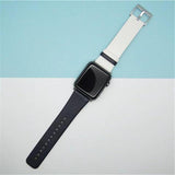 Duo Color Genuine Leather Apple Watch Band | New White Dark Blue / 38mm | 40mm The Ambiguous Otter