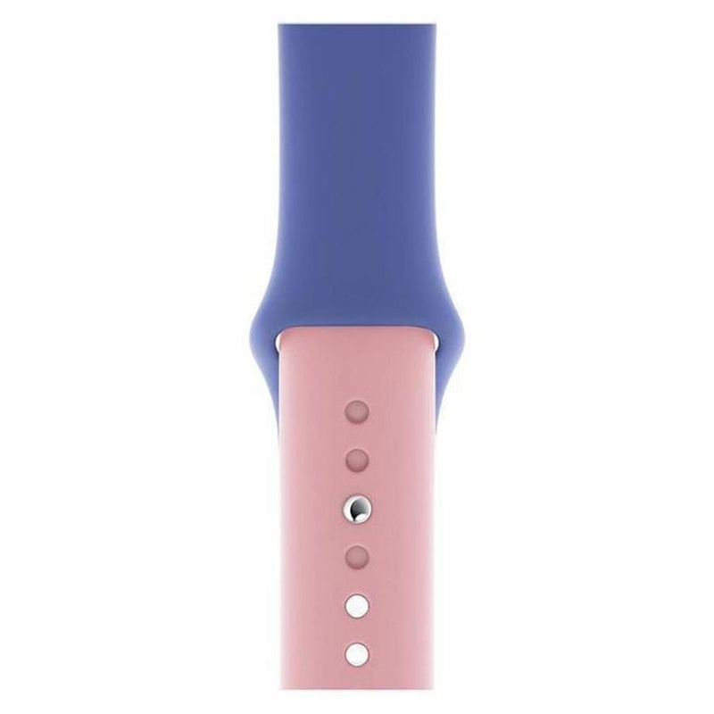 Duo Color Sports Apple Watch Soft Silicone Band Blue Pink / 38mm The Ambiguous Otter