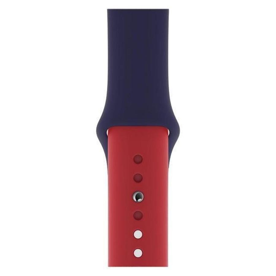 Duo Color Sports Apple Watch Soft Silicone Band Dark Blue Red / 38mm The Ambiguous Otter