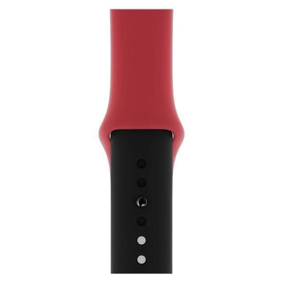 Duo Color Sports Apple Watch Soft Silicone Band Red Black / 38mm The Ambiguous Otter