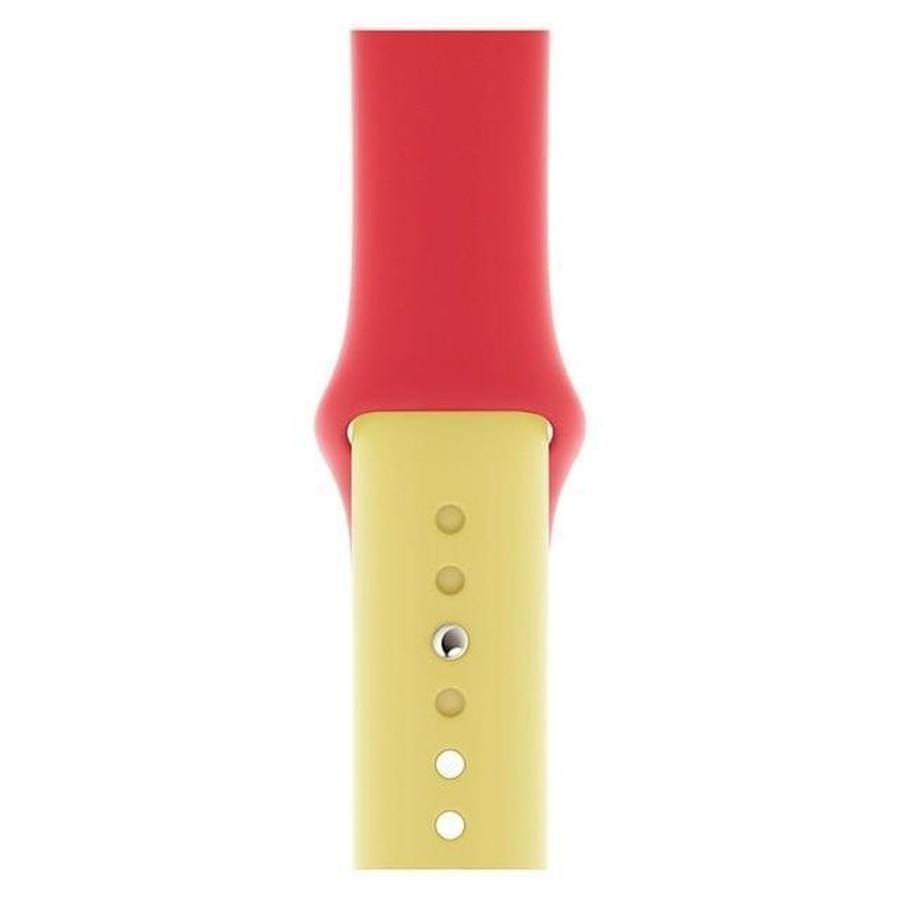 Duo Color Sports Apple Watch Soft Silicone Band Red Yellow / 38mm The Ambiguous Otter