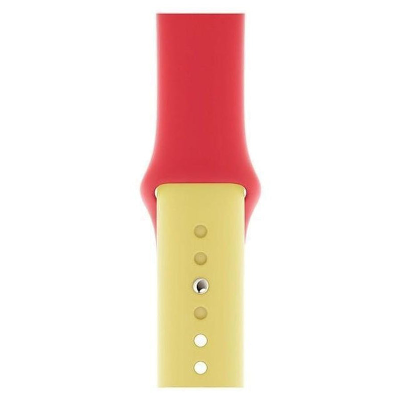 Duo Color Sports Apple Watch Soft Silicone Band Red Yellow / 38mm The Ambiguous Otter