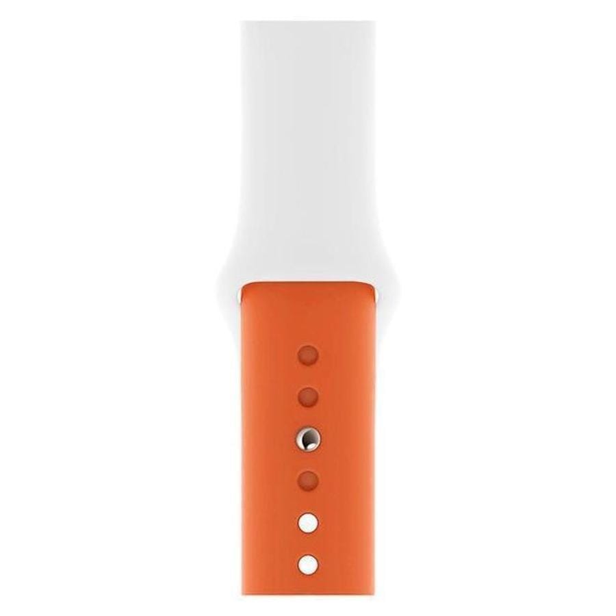 Duo Color Sports Apple Watch Soft Silicone Band White Orange / 38mm The Ambiguous Otter