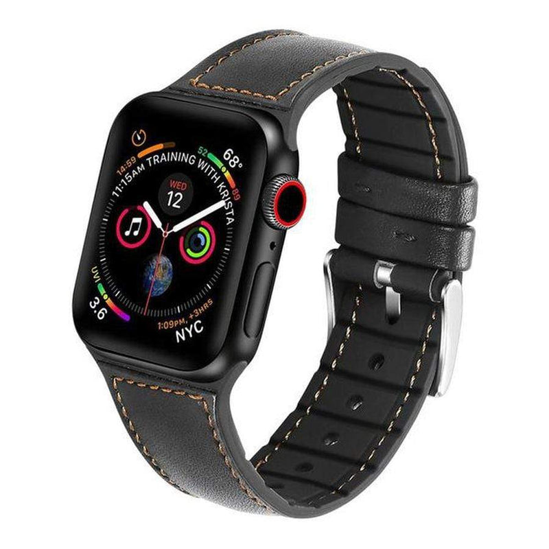 Durban Apple Watch Silicone Leather Band Black / 42mm The Ambiguous Otter