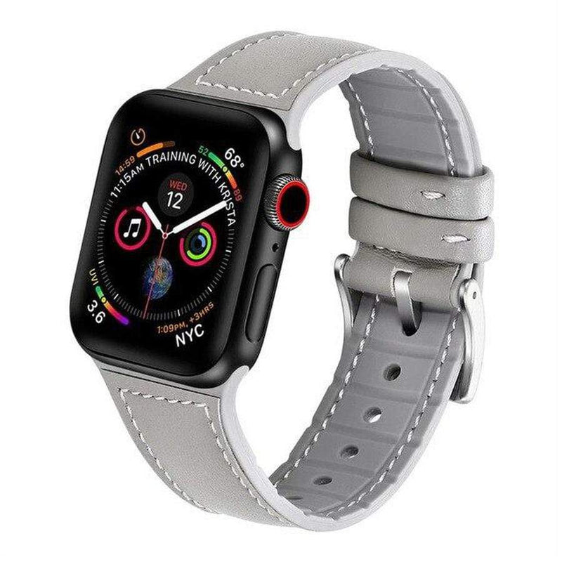 Durban Apple Watch Silicone Leather Band Light Gray / 42mm The Ambiguous Otter