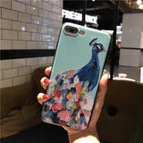 Embossed Peacock Soft TPU iPhone Case Peacock Pattern / For iphone X The Ambiguous Otter