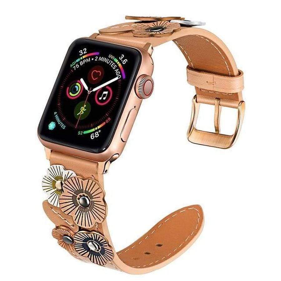 Fleur Ivy Apple Watch Leather Band Brown / 38mm The Ambiguous Otter