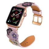 Fleur Ivy Apple Watch Leather Band Purple / 44mm The Ambiguous Otter