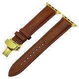 Genuine Smooth Italian Leather Apple Watch Band Light Brown Gold / 38mm The Ambiguous Otter
