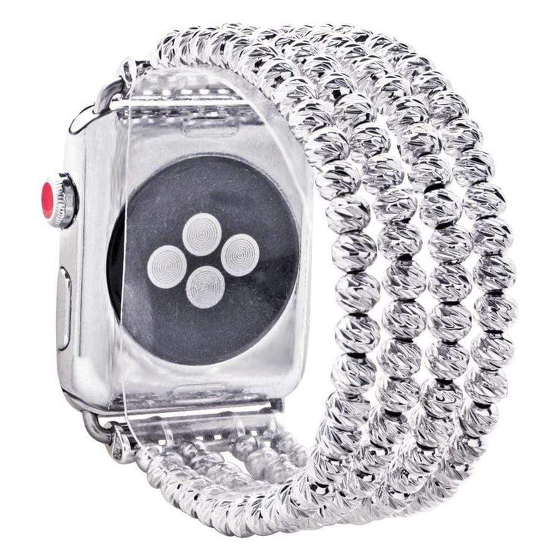 Glossy Silver Beads Apple Watch Elastic Band 38mm | 40mm The Ambiguous Otter