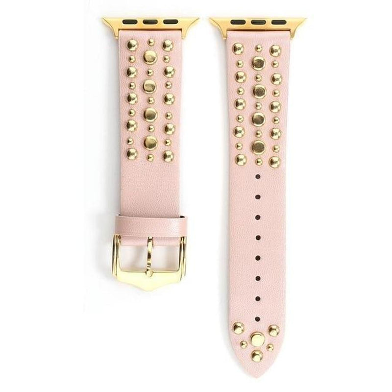 Golden Droplets Apple Watch Leather Band Pink | Gold / 38mm | 40mm The Ambiguous Otter