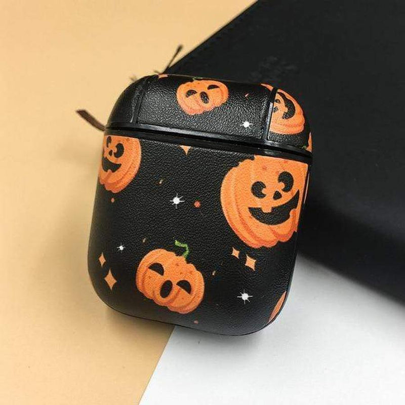 Halloween Vibe AirPods Leather Case Pumpkin | AirPods The Ambiguous Otter