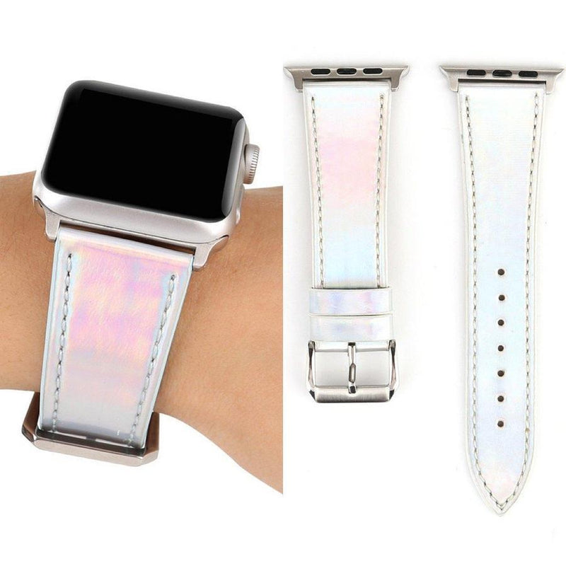 Holographic Apple Watch Leather Band Snow White / for 42mm 44mm The Ambiguous Otter