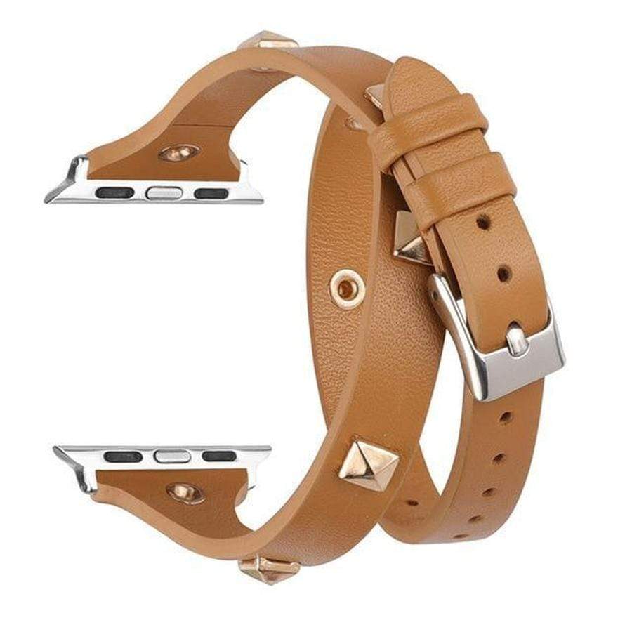 Iggy Pop Studded Apple Watch Leather Band Tan / 42mm | 44mm The Ambiguous Otter