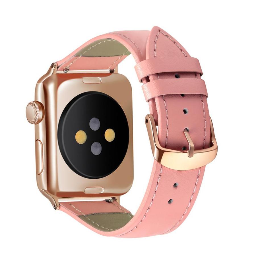 Izzy Apple Watch Pink Leather Band The Ambiguous Otter