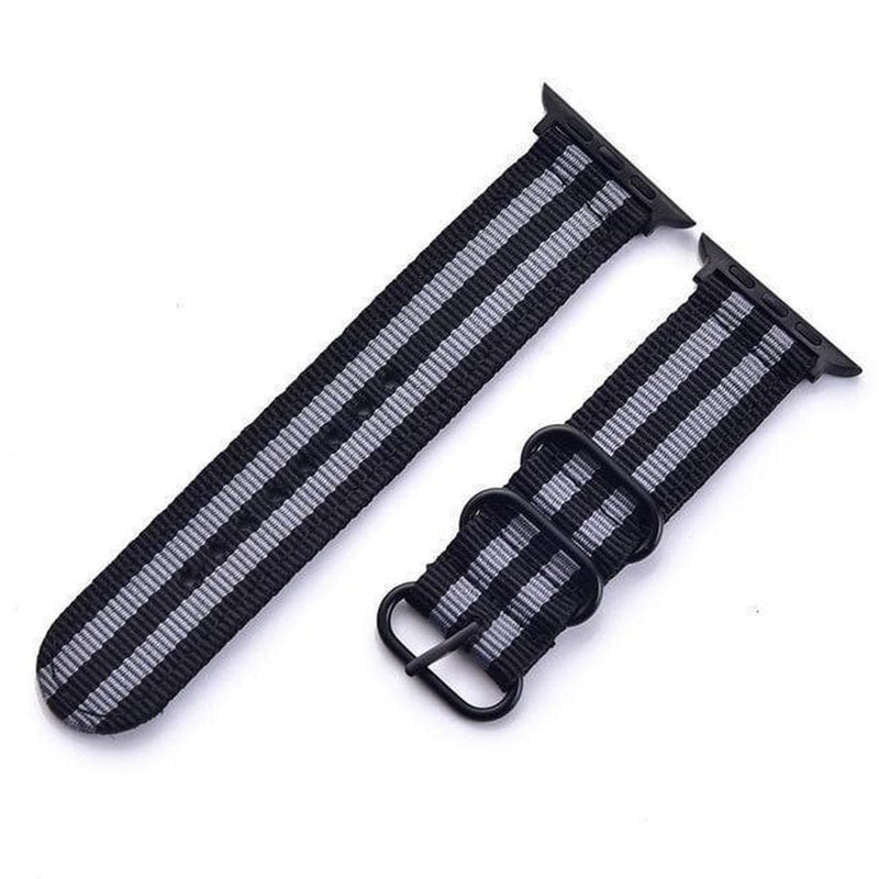 Lightweight Nylon Canvas Apple Watch Band Black and grey / For 38MM and 40MM The Ambiguous Otter