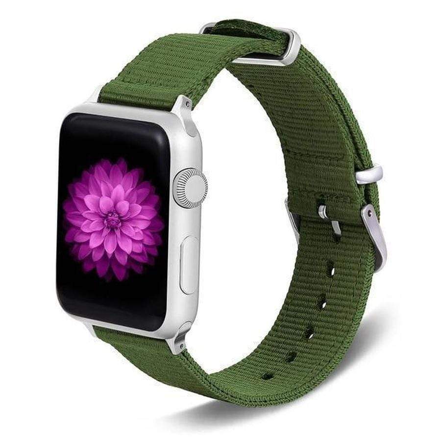 Lightweight Nylon Canvas Apple Watch Band | Spring Collections Army Green / 42MM and 44MM The Ambiguous Otter