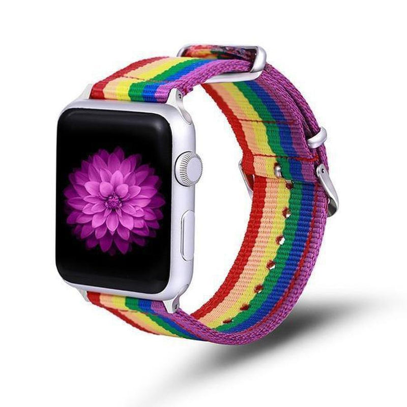 Lightweight Nylon Canvas Apple Watch Band | Spring Collections Rainbow / 42MM and 44MM The Ambiguous Otter