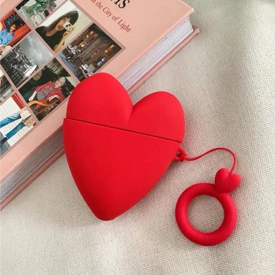 Lovely Hearts AirPods Case Red The Ambiguous Otter