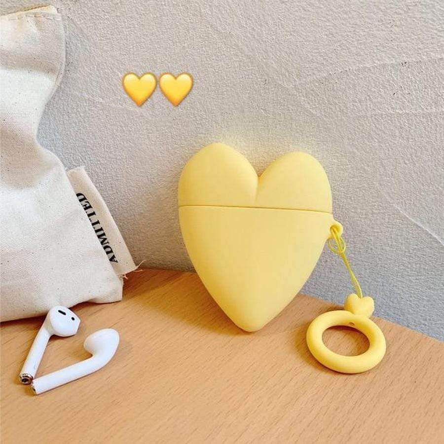 Lovely Hearts AirPods Case Yellow The Ambiguous Otter