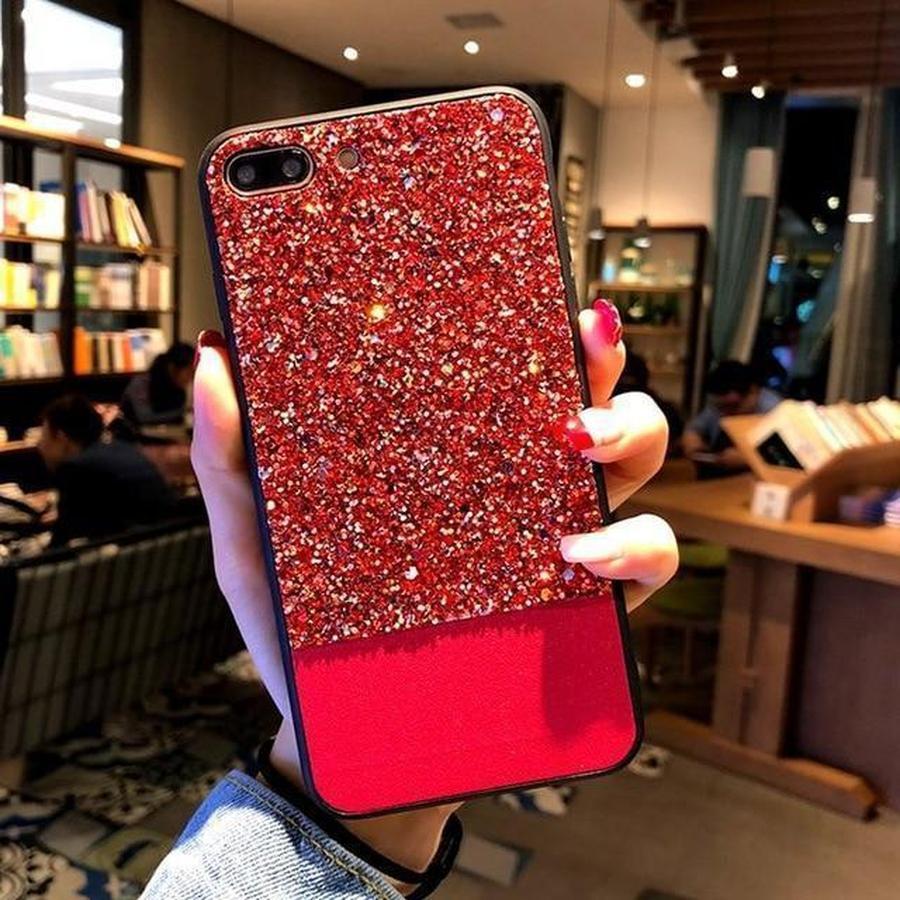 Luster Glitter Duo iPhone Case for iphone XS / Red The Ambiguous Otter
