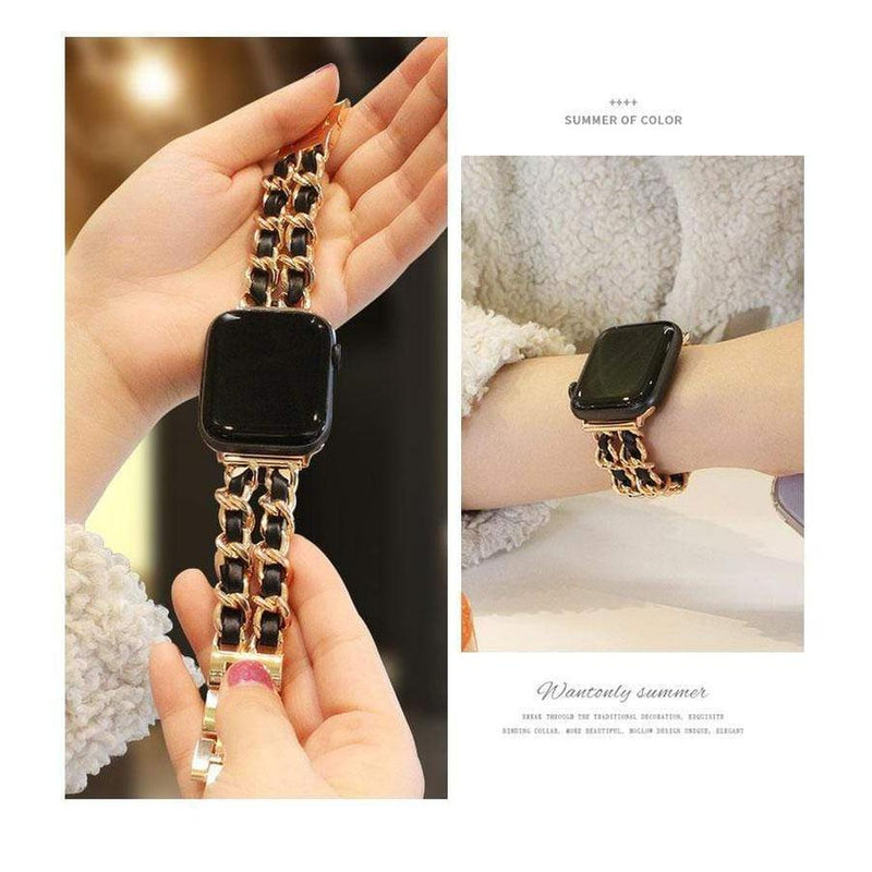 Premium Crystals Chain Link Bracelet Band for Apple Watch¨ Gunmetal | Anne  Klein