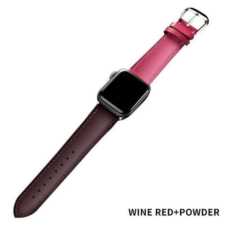 Maxen Apple Watch Genuine Leather Band Wine Red Powder / 42mm | 44mm The Ambiguous Otter