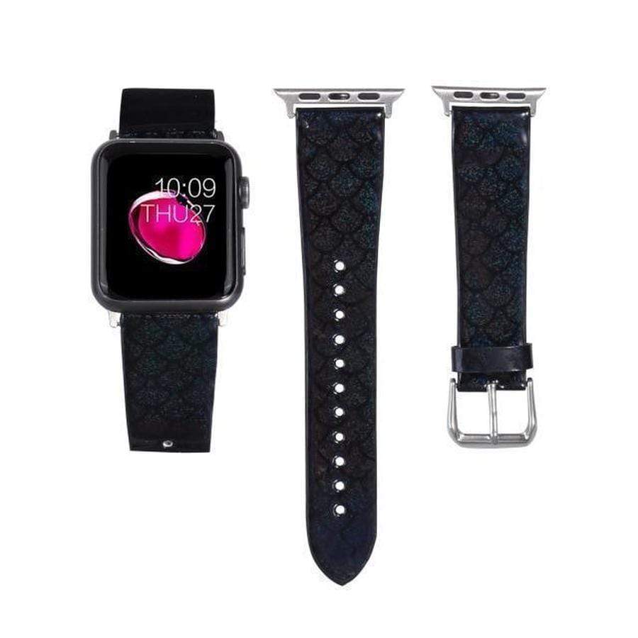 Mermaid Apple Watch Leather Band Black / For 42mm and 44mm The Ambiguous Otter