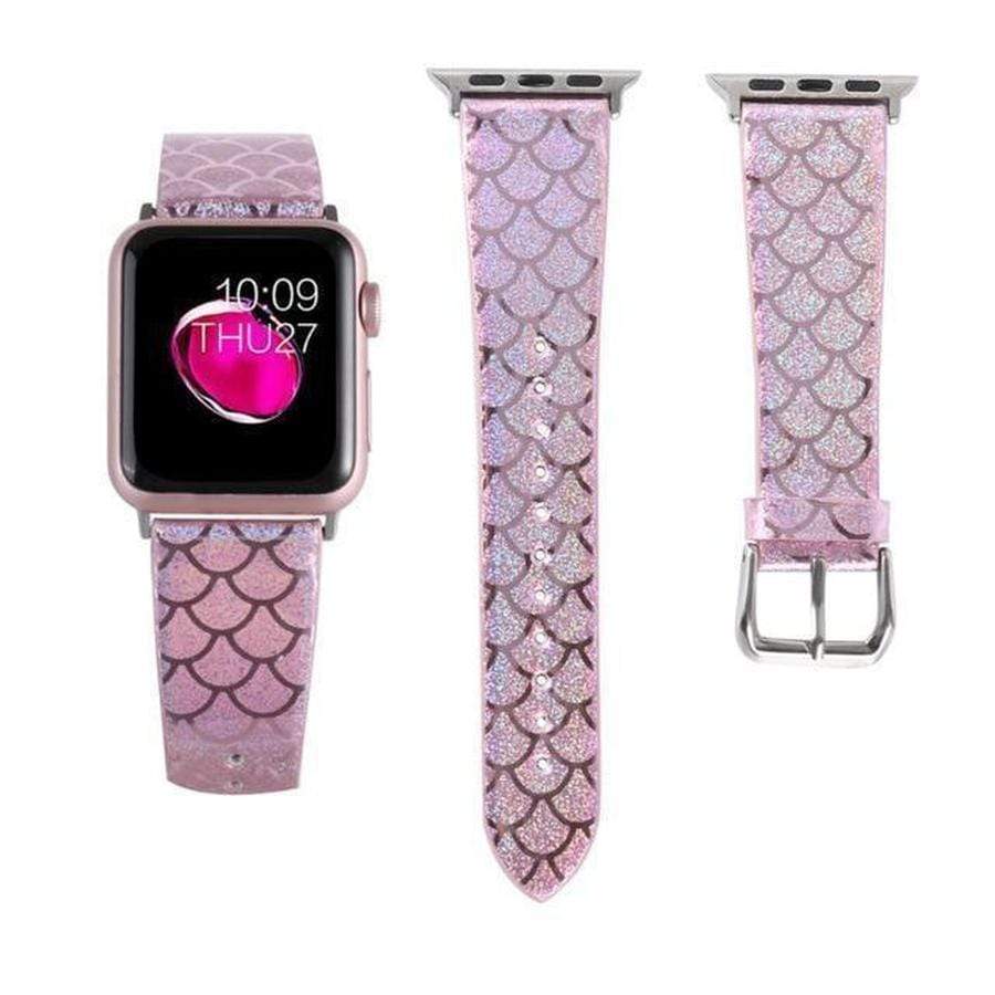 Mermaid Apple Watch Leather Band Pink / For 42mm and 44mm The Ambiguous Otter