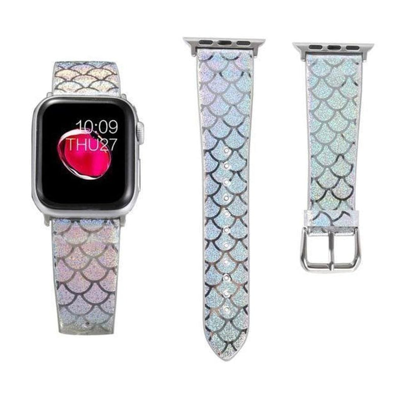 Mermaid Apple Watch Leather Band Sliver / For 42mm and 44mm The Ambiguous Otter
