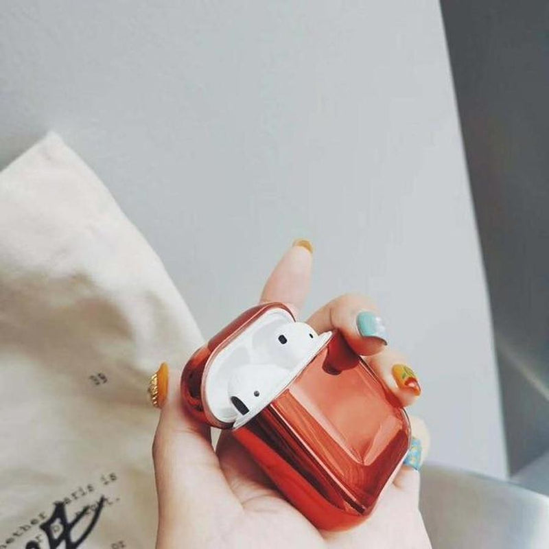 Metallic Coated Hard Shell AirPods Case Red The Ambiguous Otter