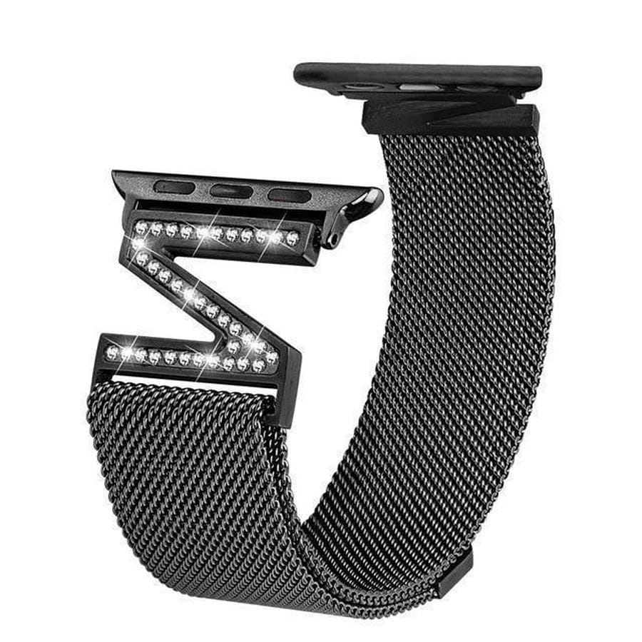 Milanese Loop Z Bling Apple Watch Band black / 38mm The Ambiguous Otter