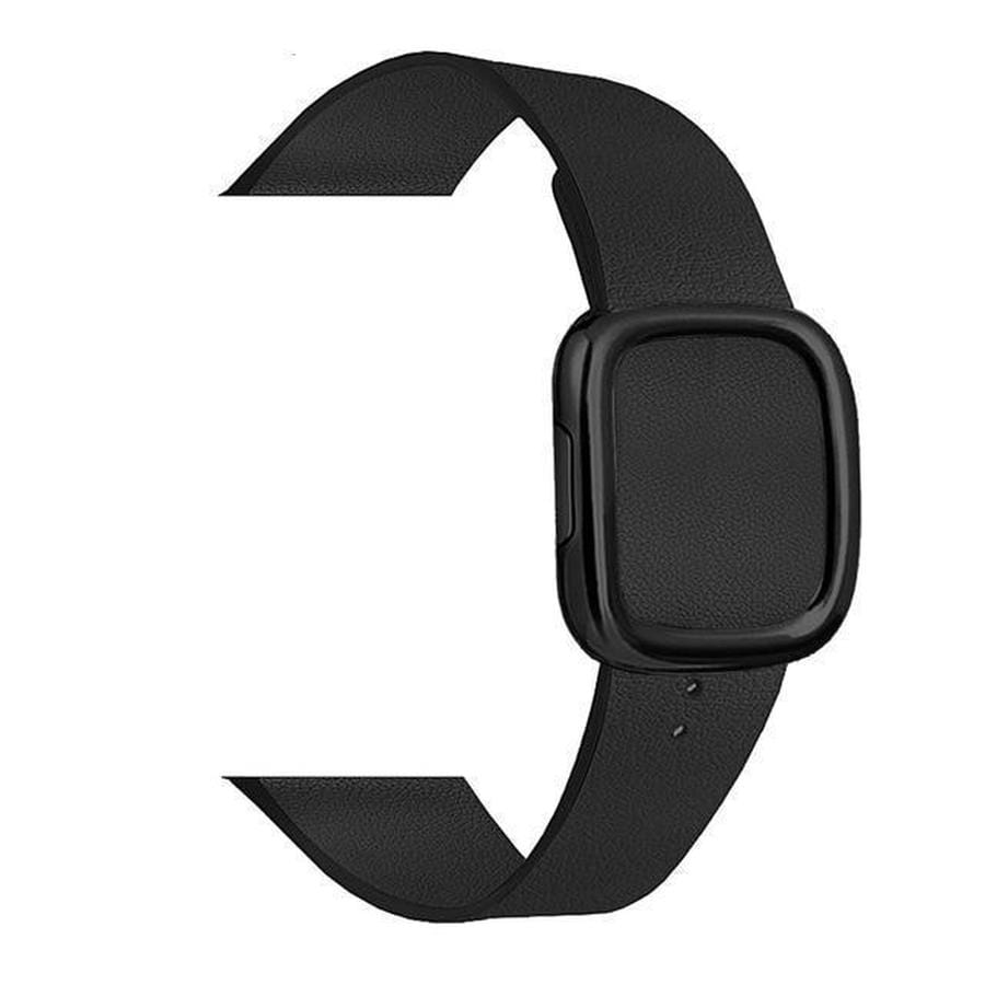 Modern Apple Watch Leather Loop  Band Black | Black / 44mm | 42mm The Ambiguous Otter