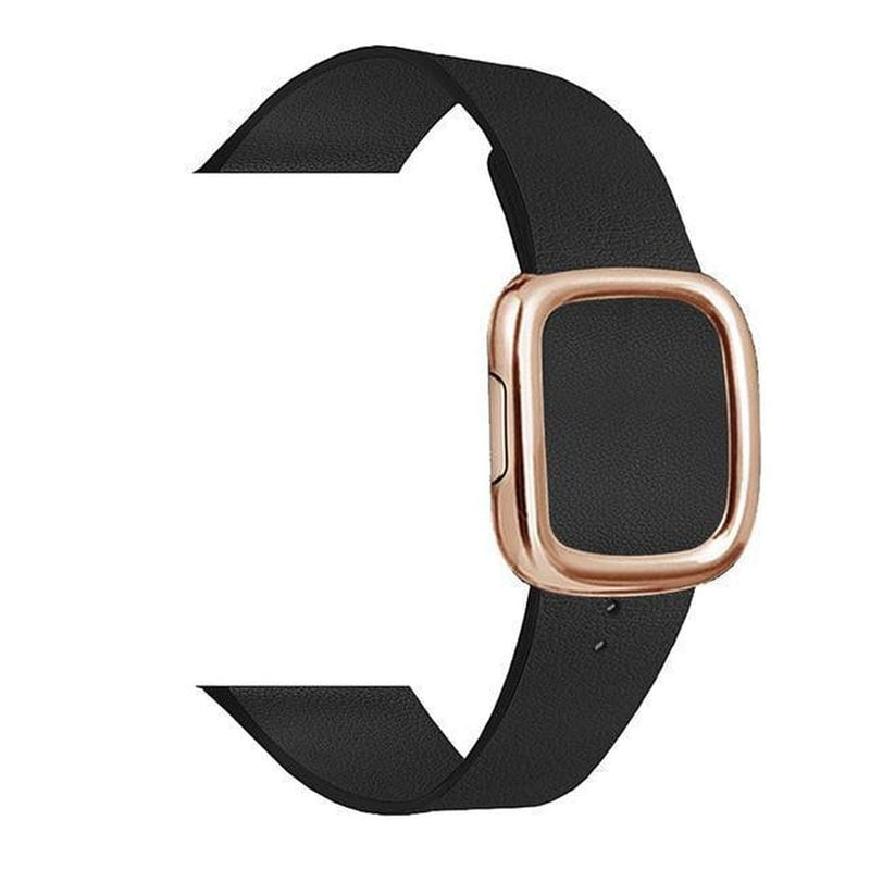 Modern Apple Watch Leather Loop  Band Black | Gold / 40mm | 38mm The Ambiguous Otter
